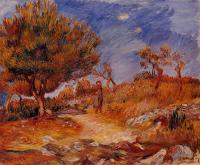Renoir, Pierre Auguste - Landscape, Woman under a Tree